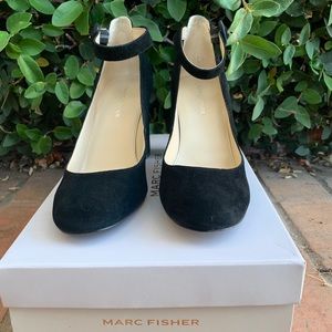 Marc Fisher Black Pump w/ Ankle Strap